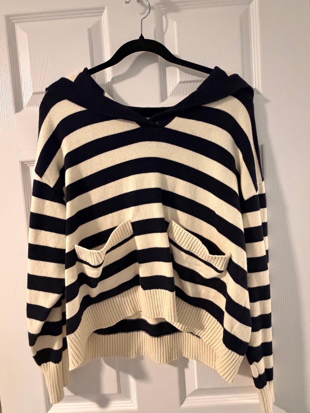 Zara Cream & Black Striped Sweater / Boating / Yacht Style